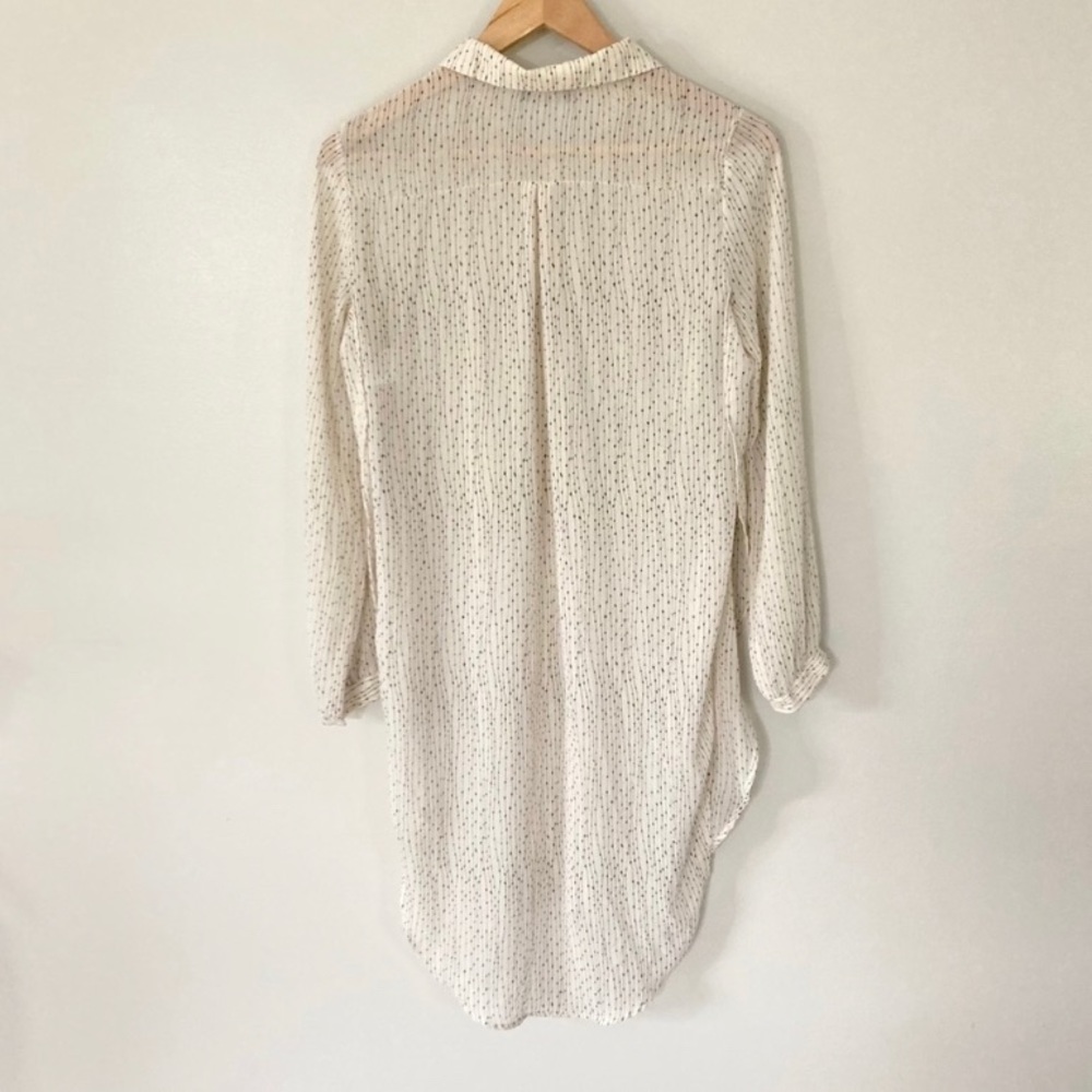 Astr Tunic Button Down Top Side Split Semi Shear - image 4